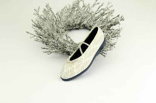 Holiday Dove Rhinestone/Natural Bamboo - Silver